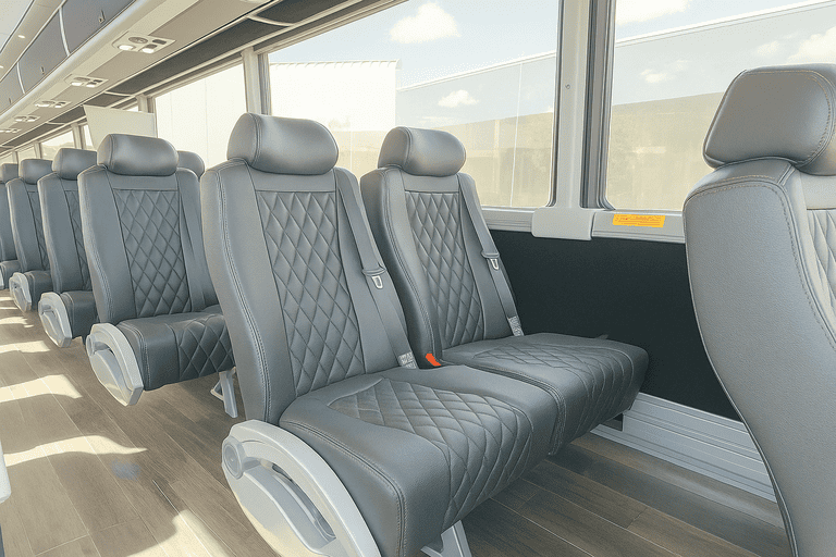 interior of Coach Bus Roanoke charter bus